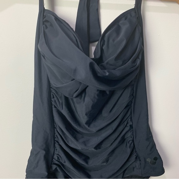 [Disney Parks] Black Ruched Halter Neck One Piece Swimsuit - Picture 2 of 9